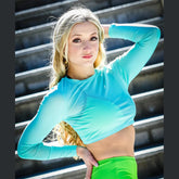 The Mesh Crop Top - Pool Blue