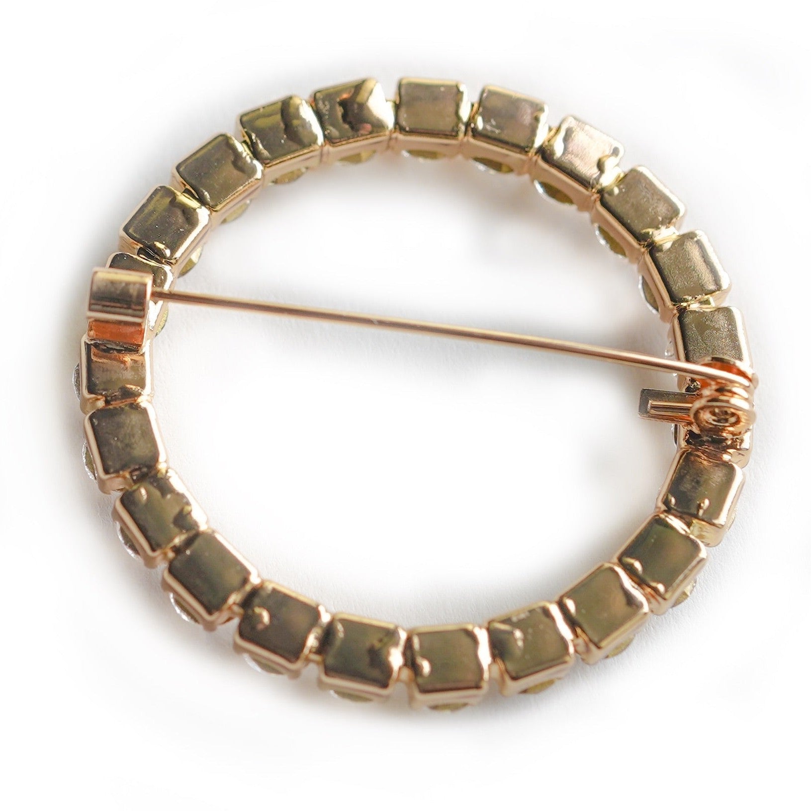 Chunky Round Rhinestone Brooch