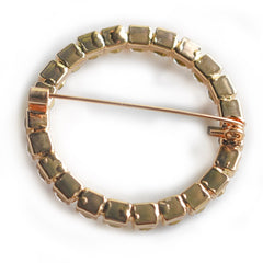 Chunky Round Rhinestone Brooch