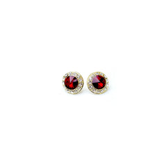 18mm Celestial Button Color Earrings - Gold Plate