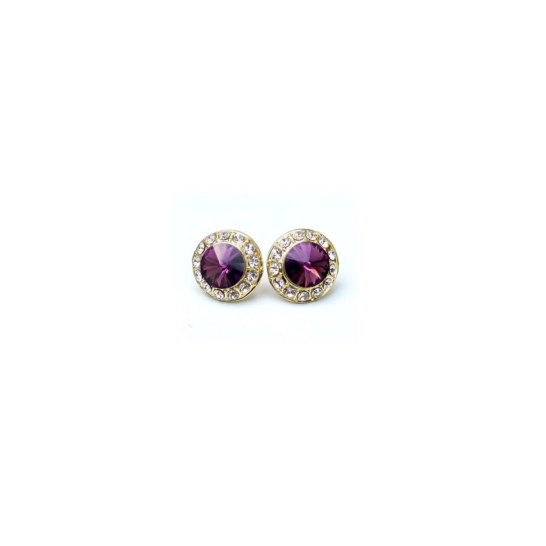 18mm Celestial Button Color Earrings - Gold Plate