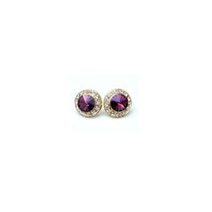 18mm Celestial Button Color Earrings - Gold Plate