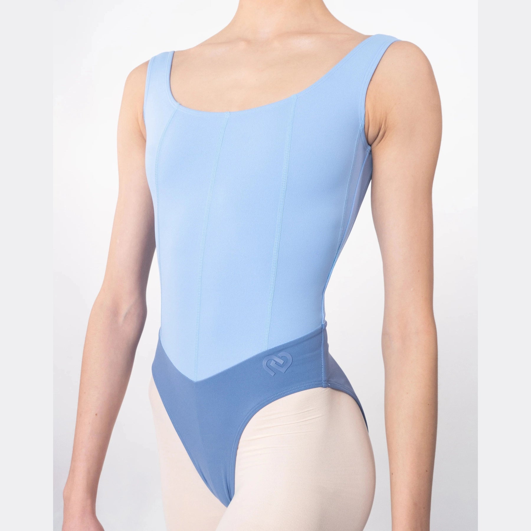 Maria Super High Cut Leotard - Luna/Dusty Blue