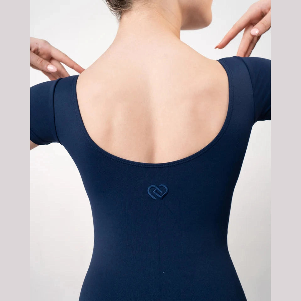 Mia Cap Sleeve Leotard - Navy