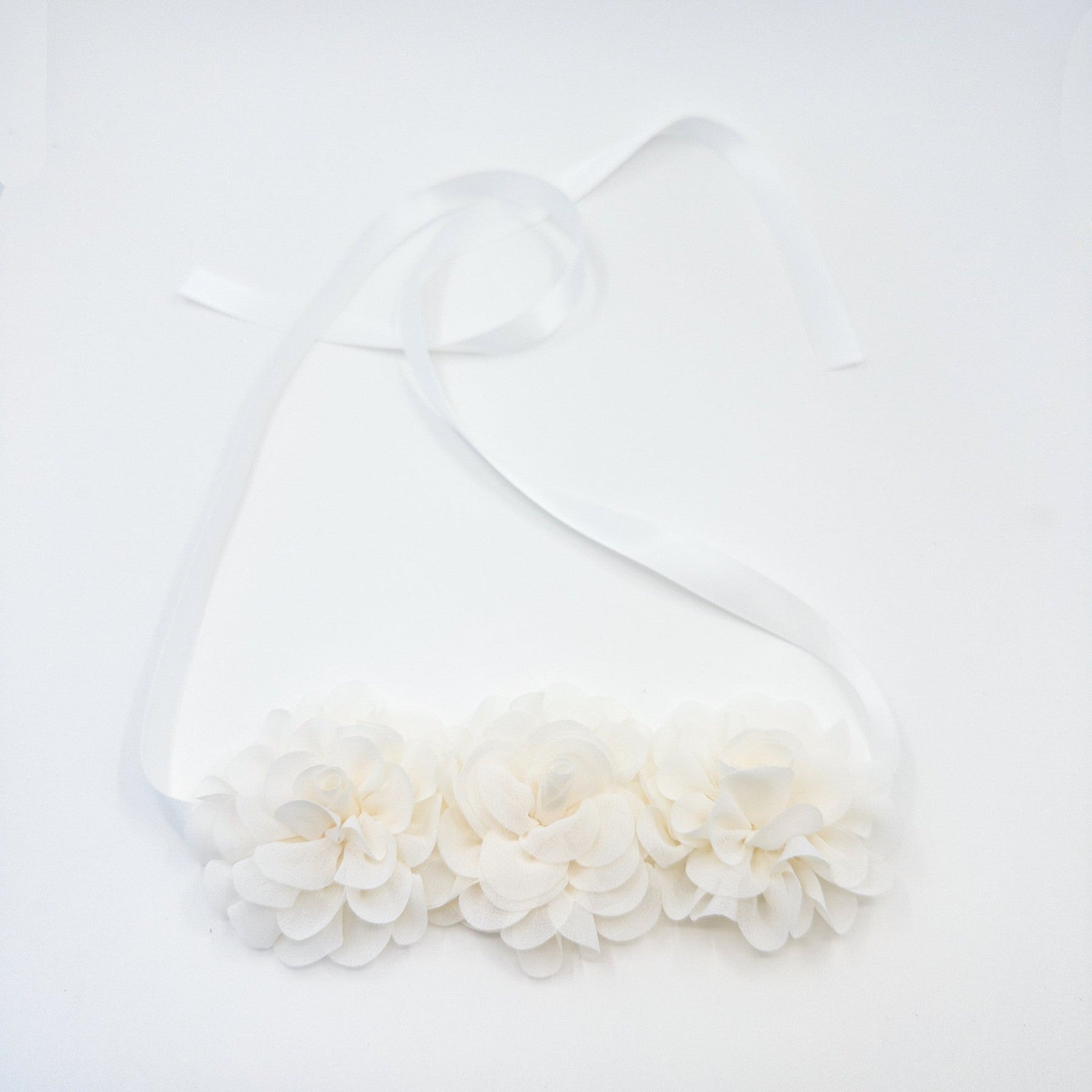 Floral Chiffon Satin Ribbon Tie