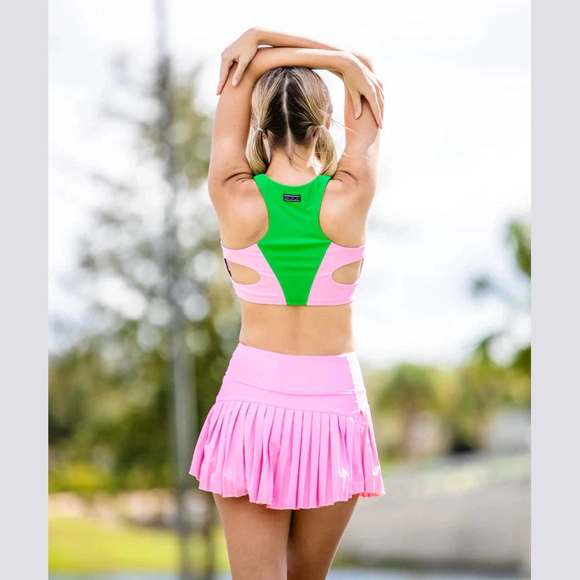 The Match Point Top - Green/Pink