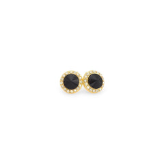 18mm Celestial Button Color Earrings - Gold Plate